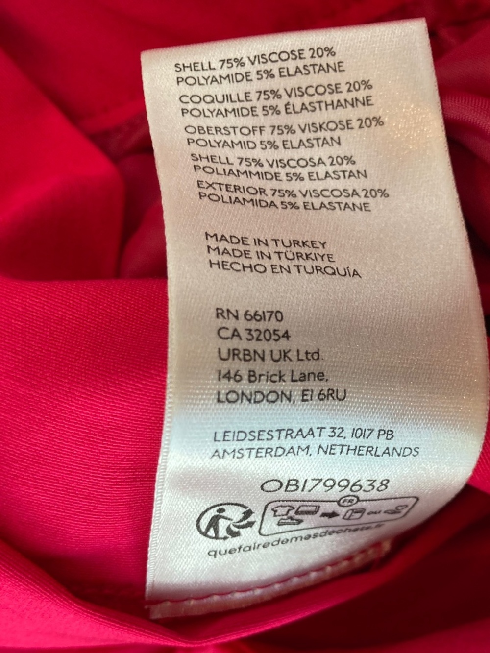 Anthropologie Maeve Wide Leg Pants Womens 14 Stretch Side Zip Hot Pink - Picture 7 of 9